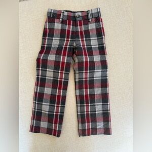 Janie & Jack Boys Plaid Pants - Red and Gray